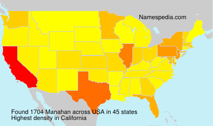 Surname Manahan in USA Surname Manahan in USA
