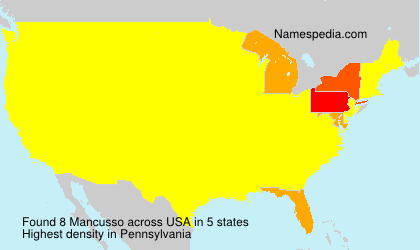 Surname Mancusso in USA Surname Mancusso in USA