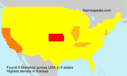 Surname Maneklal in USA Surname Maneklal in USA