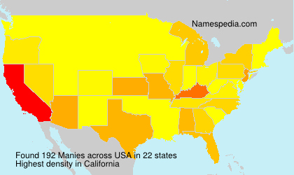 Surname Manies in USA Surname Manies in USA