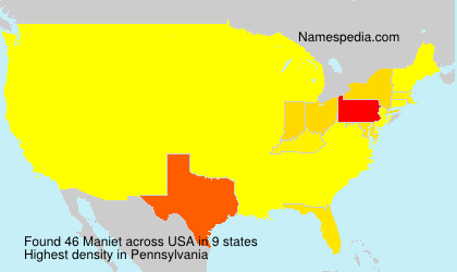 Surname Maniet in USA Surname Maniet in USA