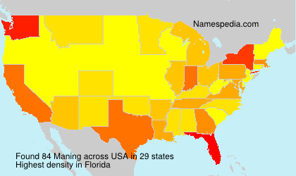 Surname Maning in USA Surname Maning in USA