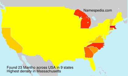 Surname Mantho in USA Surname Mantho in USA