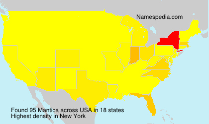 Surname Mantica in USA