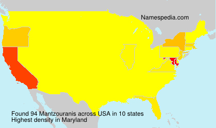 Surname Mantzouranis in USA Surname Mantzouranis in USA