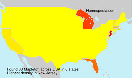 Surname Mapletoft in USA
