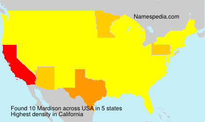 Surname Mardison in USA