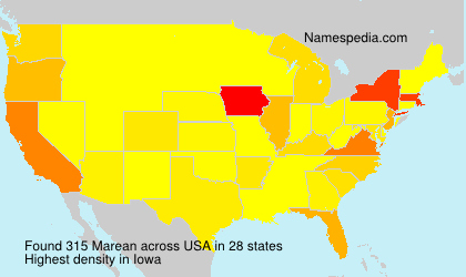 Surname Marean in USA Surname Marean in USA