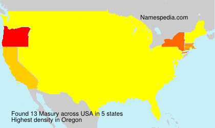 Surname Masury in USA Surname Masury in USA