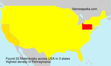 Surname Matenkosky in USA Surname Matenkosky in USA