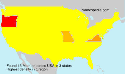 Surname Mathae in USA Surname Mathae in USA