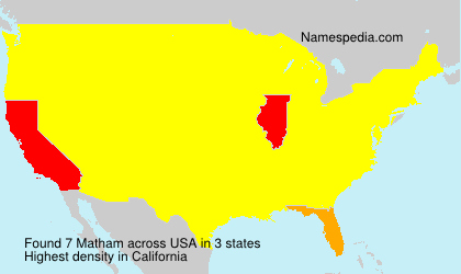 Surname Matham in USA Surname Matham in USA