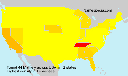 Surname Mathely in USA Surname Mathely in USA