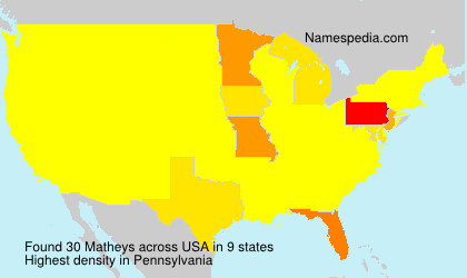 Surname Matheys in USA Surname Matheys in USA