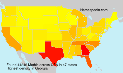 Surname Mathis in USA Surname Mathis in USA