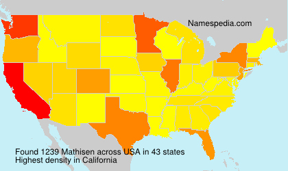 Surname Mathisen in USA Surname Mathisen in USA