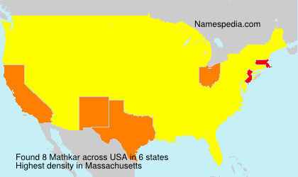 Surname Mathkar in USA Surname Mathkar in USA
