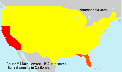 Surname Matioli in USA