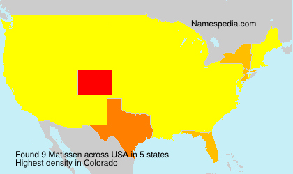 Surname Matissen in USA Surname Matissen in USA