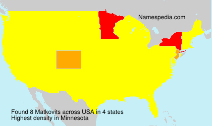 Surname Matkovits in USA Surname Matkovits in USA