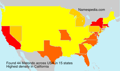 Surname Matondo in USA Surname Matondo in USA