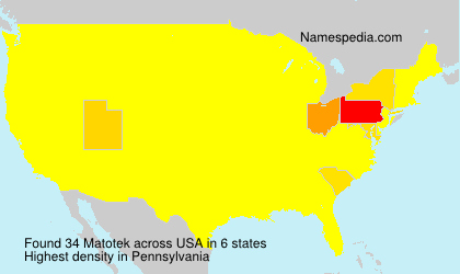 Surname Matotek in USA Surname Matotek in USA