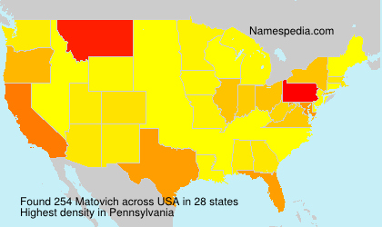 Surname Matovich in USA Surname Matovich in USA