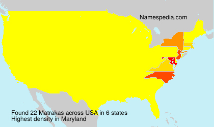 Surname Matrakas in USA Surname Matrakas in USA