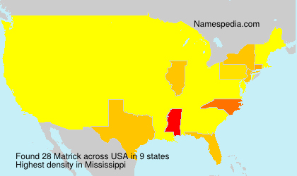 Surname Matrick in USA Surname Matrick in USA