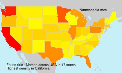 Surname Matson in USA Surname Matson in USA