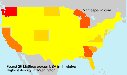 Surname Matthee in USA Surname Matthee in USA