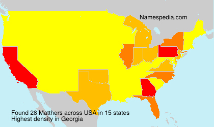 Surname Matthers in USA Surname Matthers in USA