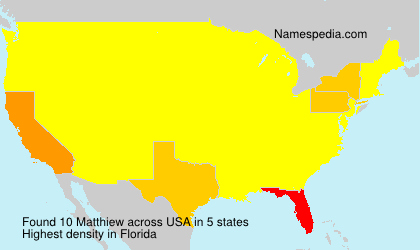 Surname Matthiew in USA Surname Matthiew in USA