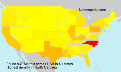 Surname Matthis in USA Surname Matthis in USA