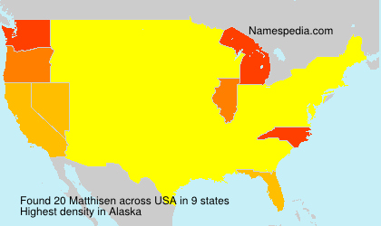 Surname Matthisen in USA Surname Matthisen in USA