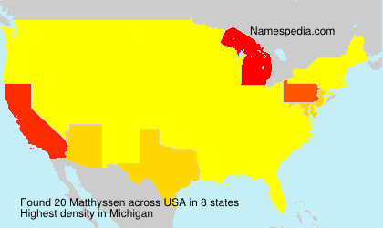 Surname Matthyssen in USA Surname Matthyssen in USA
