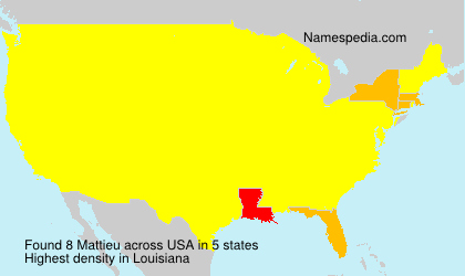 Surname Mattieu in USA Surname Mattieu in USA