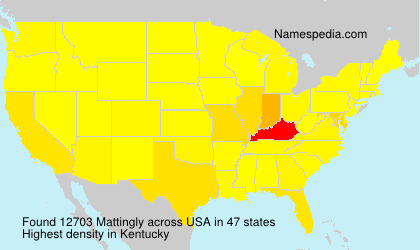 Surname Mattingly in USA Surname Mattingly in USA