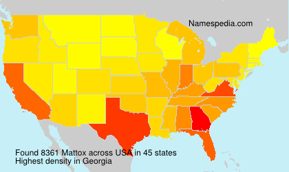 Surname Mattox in USA Surname Mattox in USA