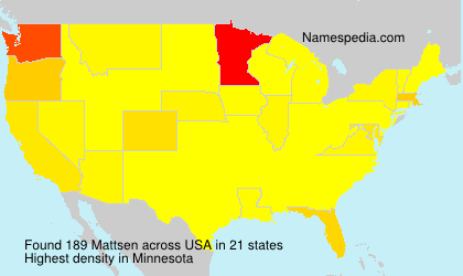 Surname Mattsen in USA Surname Mattsen in USA