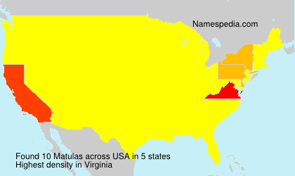 Surname Matulas in USA Surname Matulas in USA
