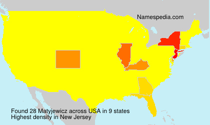 Surname Matyjewicz in USA