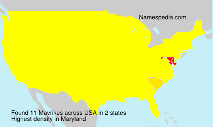 Surname Mavrikes in USA Surname Mavrikes in USA