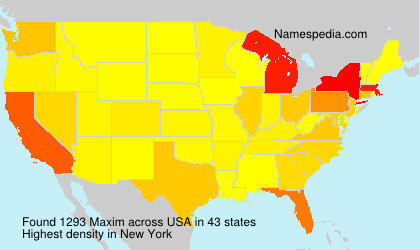 Surname Maxim in USA Surname Maxim in USA