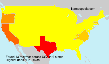 Surname Maymar in USA Surname Maymar in USA