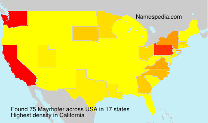 Surname Mayrhofer in USA Surname Mayrhofer in USA