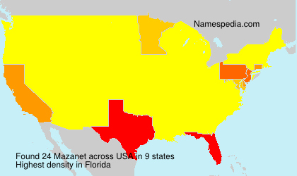 Surname Mazanet in USA Surname Mazanet in USA