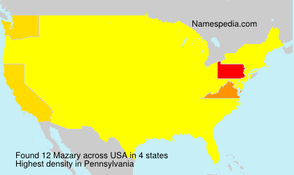 Surname Mazary in USA Surname Mazary in USA