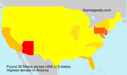 Surname Mazia in USA Surname Mazia in USA