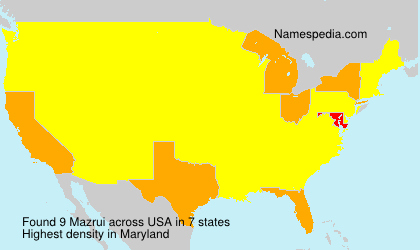 Surname Mazrui in USA Surname Mazrui in USA